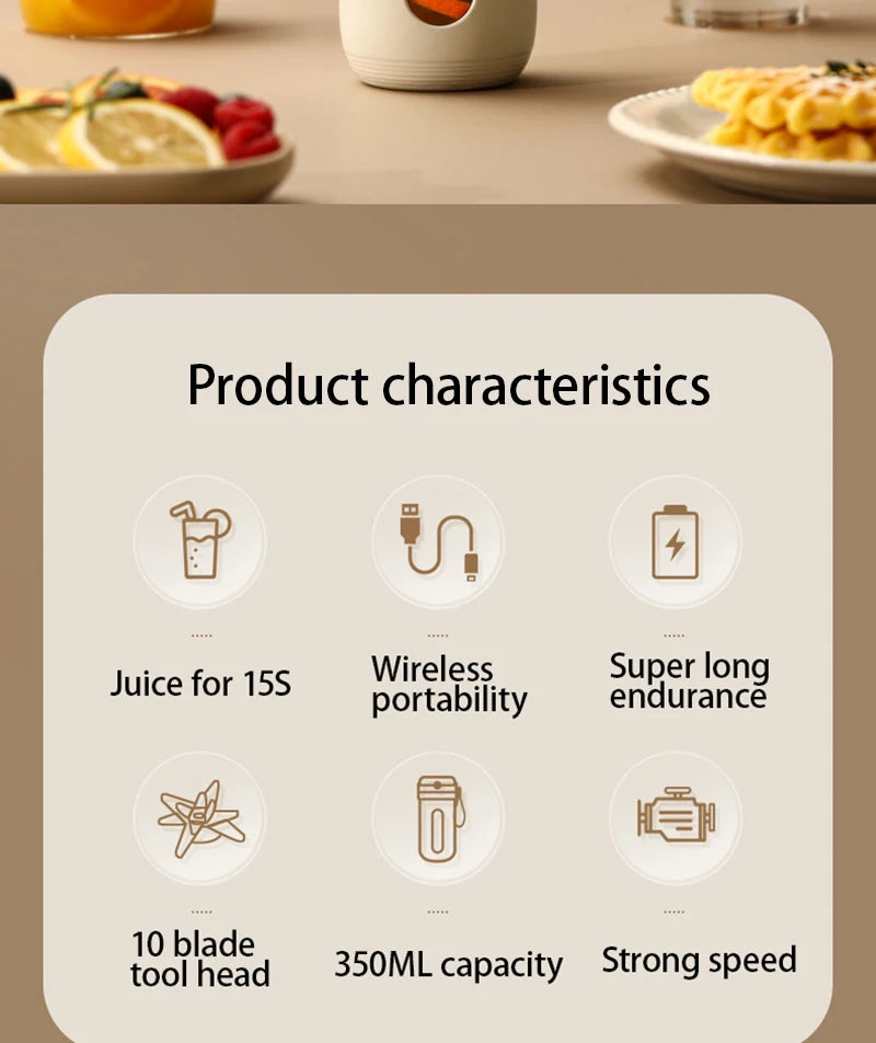 Portable Multi-Blade USB Smoothie Blender